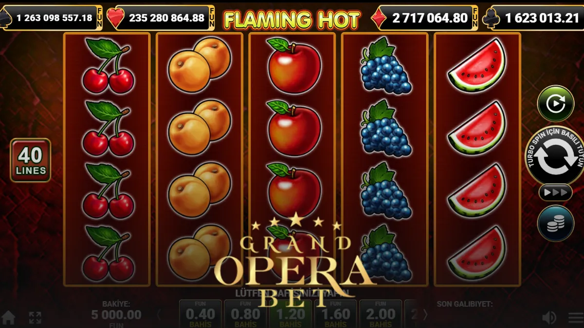 Grandoperabet Flaming Hot oyunu